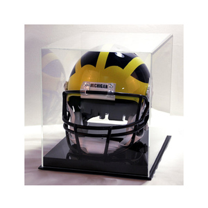 <span class=keywords><strong>Acrylic</strong></span> Bóng Đá Mũ Bảo Hiểm Hiển Thị Trường Hợp Hiển Thị Hộp Với Cơ Sở Màu Đen - Product Image 1