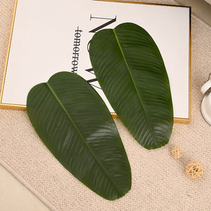 Feuilles de banane tropicales artificielles fête hawaïenne Jungle plage thème décorations pour tapis de Table accessoires de décoration - Product Image 5
