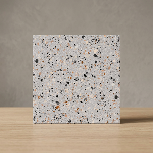 Carreaux de sol en céramique effet pierre blanche terrazzo 30x30cm, design brillant et émaillé pour revêtements de sol intérieurs - Product Image 6