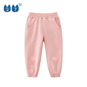 Gestrickte lässige lange Hosen Baby-und Kinder hosen 100 Cotton Pink Fashion Girl Pants