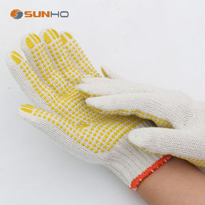 Guantes de Trabajo SunnyHope de 21 cm, Calibre 13, de Algodón con Puntos de PVC, Azules, de Doble Cara con Puntos - Product Image 2