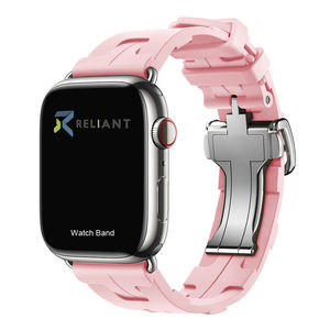 Correa de Silicona Transpirable y Agradable al Tacto con Hebilla de Mariposa H-ermes para Reloj Apple Serie 10 42mm 46mm (WB1073T) - Product Image 5