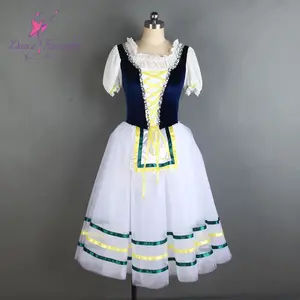 Vestido de tutú de baile de ballet corpiño de terciopelo elástico para niñas y mujeres, tutú romántico 20008