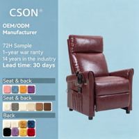 Fauteuil de massage électrique moderne en bois, extensible, avec télécommande, zéro gravité, massage complet du corps et revêtement en cuir synthétique