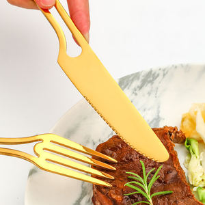 شوكة سكين حديثة من الفولاذ المقاوم للصدأ للتخييم في الهواء الطلق مشبك قفل محمول مانع لفقدان غسالة الصحون طلاء مرآة آمن - Product Image 4