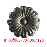 Adorno de Flores para Valla de Hierro al por Mayor, Panel Decorativo de Metal para Jardín, Estilo Forjado con Hojas de Girasol, 60-120 mm