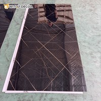 Losa de Mármol de PVC de Alto Brillo de 1220 x 2440 x 3 mm para Decoración de Paredes Interiores