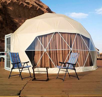 Tenda Dome Glamping Mewah untuk Resort - Rumah Dome Geodesik Tahan Air 4 Musim dengan Jendela Transparan  Ukuran Kustom Tersedia