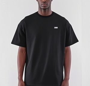 Camiseta Negra Extra Grande de Manga Corta para Hombre 2025 - Tela de Algodón Grueso de 260g, Agradable al Tacto y Transpirable - Product Image 1