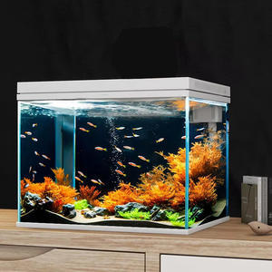 Aquarium d'eau douce super blanc à auto-circulation avec filtre intégré, réservoir en verre pour salon, bureau, maison, 2 ans - Product Image 1