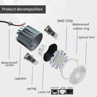 Spot LED encastré intelligent Shanhe à haute efficacité, décoratif, pour intérieur, 20 W, anti-éblouissement, étanche IP44