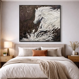 Pintura al Óleo Realista de Caballos Personalizada al por Mayor, Decoración para el Hogar y Hoteles, Arte Texturizado Decorativo para Paredes - Product Image 1