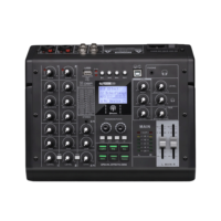 Console de mixage audio numérique professionnelle SK6 avec 24 effets DSP, 6 canaux, carte son intégrée, construction en métal et plastique pour utilisation sur scène