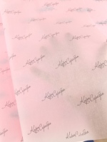 Papel de Seda Transparente Delgado de 17 g/m², 20x28 Pulgadas, Color Rosa, Diseño Lodo, Marca Personalizada, para Envolver Ropa y Calcetines