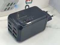 Chargeur mural USB-C PD 3.0 à charge rapide 150W 6 ports 2C 4A avec câble rétractable, prises US/EU/UK pour ordinateur portable, mobile et appareil photo