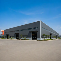 Atelier en structure métallique préfabriquée durable, entrepôt métallique à travée libre résistant aux intempéries, garage de stockage, bâtiment industriel