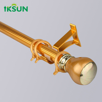 IKSUN Ensemble de tringles à rideaux dorées de haute qualité pour décoration de cabine d'essayage moderne, avec œillets pour fenêtre, en alliage d'aluminium métallique de 28 mm