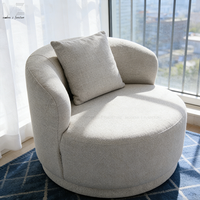 Fauteuil confortable et minimaliste pour salon, chaise de salle à manger blanche en bouclette, fauteuil moderne de luxe nordique