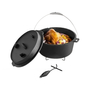 Olla Holandesa para Camping, Olla de Hierro Fundido Precurada con Tapa para Usar en el Horno o en la Estufa para Estofar - Product Image 5