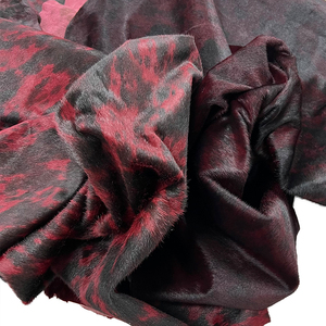 Cuero Genuino Estampado a Mano en Color Rojo <span class=keywords><strong>Vino</strong></span> con Pelo de Caballo para Ropa, Maletas, Bolsos, Muebles, Zapatos y Accesorios - Product Image 5