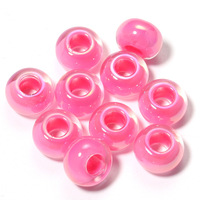 Perles acryliques à grand trou, plaquées arc-en-ciel UV, perles abacus en vrac, fournitures de fabrication de bijoux DIY pour bracelets, colliers, porte-clés