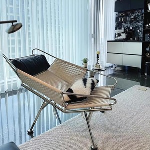 Chaise longue <span class=keywords><strong>de</strong></span> canapé tissé <span class=keywords><strong>de</strong></span> <span class=keywords><strong>salon</strong></span> créatif moderne <span class=keywords><strong>de</strong></span> <span class=keywords><strong>petit</strong></span> appartement au design danois - Product Image 4