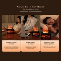 Diffuser Aroma Api Natal 140ml Usb Led Warna-warni Efek Api Unggun Realistis Diffuser Udara untuk Rumah Kamar Tidur