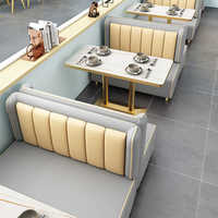 Leicht Luxuriöse Großhandels-Moderne Restaurant-Möbelsets Café Fast-Food-Sitzgruppen Sofa Metall-Esstische