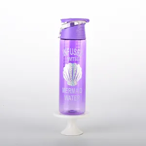 Jugo de pared única de 690ml botella de agua potable botella de plástico transparente de botella de agua de plástico