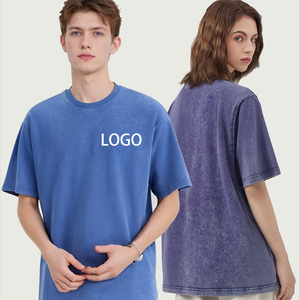 เสื้อยืดพิมพ์ลายกราฟิกสตรีทแวร์โลโก้แบบกำหนดเอง เสื้อยืดพิมพ์ลายผู้ชายไซส์ใหญ่ เสื้อยืดวินเทจทรงโอเวอร์ไซส์แบบฟอกสีสำหรับผู้ชาย - Product Image 1