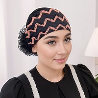 Chapeau bandeau de travail pour femme, toutes saisons, anti-poussière, anti-cheveux gris, respirant, séchage rapide, en fibre acrylique, dentelle zigzag, élastique