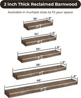 Étagères flottantes en bois véritable étagère rustique en bois épais massif faite à la main