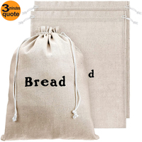 Sac à pain avec cordon de serrage en RPET, coton biologique recyclé, toile de jute, lin, écologique, réutilisable, avec logo personnalisé, sac de rangement alimentaire