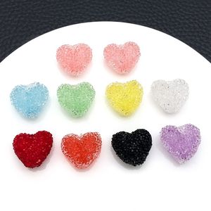 Perles en acrylique transparentes givrées en forme de cœur avec strass pour la fabrication de bijoux (bracelets, colliers) - Vente en gros - Product Image 3