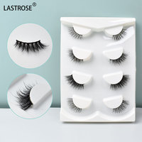 Demi Cils Naturels Fait à la Main Fox Eye Soie Cat Eye Cils Fluffy Wispy D Curl Volume Pestanas Postizas Cils à Bande Complète