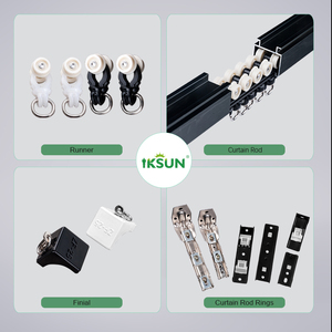 Barra de riel de cortina plegable IKSUN S, accesorios de soporte de Metal, Riel de cortina de aluminio para ventana - Product Image 2