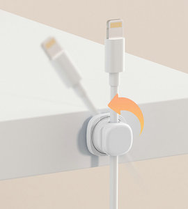 Accessoires de bureau et organiseurs de bureau, organiseur de câbles de charge, support de rangement, organisateur de câbles rotatif à 360°, clips pour câbles - Product Image 2
