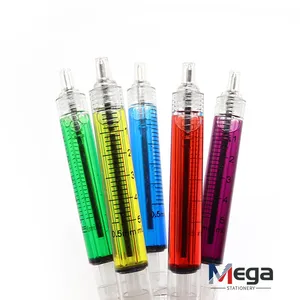 أقلام MEGA مبتكرة مبتكرة مخصصة ترويجية مرحة على شكل حقن سائل أفضل هدية لمستشفى الأطفال