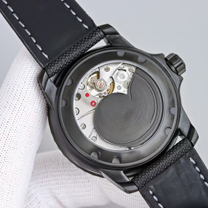 Reloj de Acero Inoxidable de Alta Calidad en Oferta, Correa de Lona Negra Premium, Esfera Azul, Manecillas Luminosas, Reserva de Energía, Cristal de Zafiro - Product Image 4