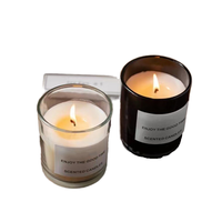 Vela Aromática de Cera de Soja 80g en Frasco de Vidrio Negro, 50-55 Horas de Duración, Fragancia para el Hogar, Aromaterapia, Regalo Ideal para Bodas