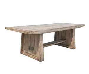 Mesa de madera de pino blanco reciclada estilo campestre vintage, mueble rústico, mesa de comedor, mesas de cena de madera