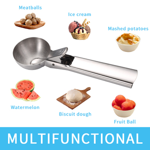 Lavavajillas Cuchara multifuncional grande Herramientas para helados con gatillo Cuchara para helados de acero inoxidable - Product Image 5