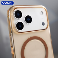 VAWI C003 Étui transparent magnétique en PC pour Samsung S23 S24 S25 Ultra Étui de téléphone antichoc pour iPhone 11~17 Pro Max
