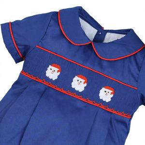 Mono de Bebé Niño de Algodón 100% Piqué Azul Marino con Estampado de Papá Noel - BB1548 - Product Image 1