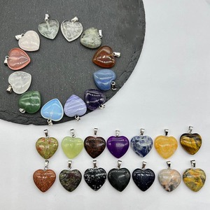 20mm đào tự nhiên hình trái tim pha lê mặt dây chuyền thời trang phong cách cổ điển cho Diy Healing Vòng cổ trang sức làm - Product Image 3