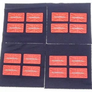 Benutzer definierte Red Letter Logo 3D Stereo Dickes Silikon Tab PVC Weich gummi Patch Silikon Wärme übertragungs etikett Aufbügeln Patches