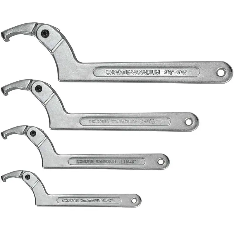 Chrome Vanadium Adjustable C Spanner Hook Wrench Tool C Pin Spanner Hook Wrench