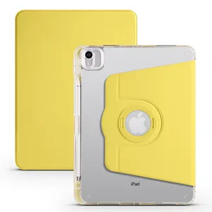 For iPad Cover With Pencil Slot 360 Degree Rotation PU Leather Acrylic For iPad Air 4 5 Generation 10.9" Cases