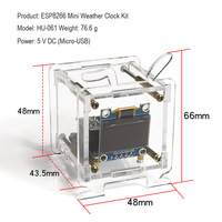 Kit Jam Cuaca Mini ESP8266, Jam Internet WiFi, Set Latihan Penyolderan Elektronik DIY untuk Suhu dan Kelembapan