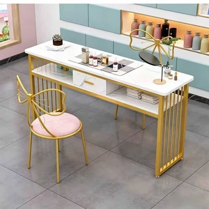 Table à ongles moderne en MDF, style célébrité internet, simple et économique, pour salon de manucure, luxe léger, simple ou double place - Product Image 5